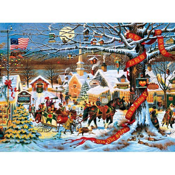 Buffalo Games Small Town Christmas Jigsaw Puzzle - Puzzle Haven #ChristmasPuzzles